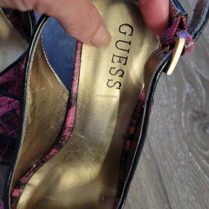 GUESS Heels Pink Snake Skin